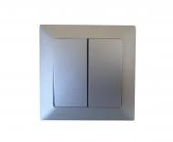 Выключатель проходной двухклавишный Siemens Line без подсветки алюминий 5TG62701AM00