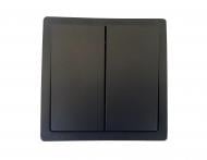 Выключатель проходной двухклавишный Siemens Style без подсветки антрацит коссо 5TG72701AC00