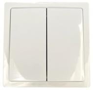 Выключатель проходной двухклавишный Siemens Style без подсветки белый полярный 5TG72701WH00