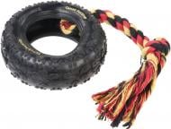 Игрушка для собак Camon Шина резиновая с канатом d10 см
