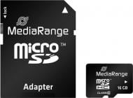 Карта памяти MediaRange microSDHC 16 ГБ Class 10 (MR958 ) + SD адаптер