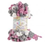 Пряжа для вязания Alize Puffy Color №6070 Секционное окрашение