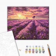 Картина по номерам Лавандовый закат 40x50 см Brushme