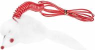 Іграшка для котів Camon Мишка Crazy хутряна білий із червоним