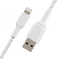 Кабель Belkin USB-A - Lightning BRAIDED 2 м білий (CAA002BT2MWH)