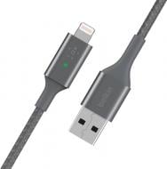 Кабель Belkin USB-A - Lightning BRAIDED 1,2 м сірий (CAA007BT04GR)