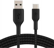 Кабель Belkin USB-A - USB-С, BRAIDED 2 м черный (CAB002BT2MBK)