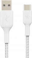 Кабель Belkin USB-A - USB-С, BRAIDED 3 м білий (CAB002BT3MWH)