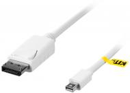Кабель Kit MiniDisplayPort - DisplayPort 0,3 м белый (KITS-FL-001)