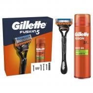 Подарочный набор для мужчин GILLETTE станок для бритья Fusion5 с 1 сменным картриджем + Гель для бритья Gillette Fusion5 Для чувствительной кожи 200 мл