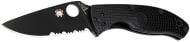 Ніж складаний Spyderco Tenacious Black Blade FRN , напівсерейтор 87.13.93