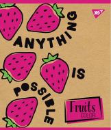 Тетрадь школьная 18 лист. клетка Fruits color 765087 YES