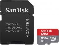 Карта памяти SanDisk microSDXC C10 UHS-I R80MB/s Ultra Android + SD adapter 64GB (SDSQUNC-064G-GN6MA)