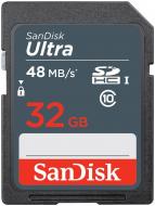 Карта памяти SanDisk Secure Digital HC (SDHC) 32 ГБ UHS Speed Class 1 (U1) Ultra (SDSDUNB-032G-GN3IN)