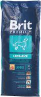 Корм для всех пород Brit Premium Lamb & Rice 15 кг (злаки, ягненок) 15 кг