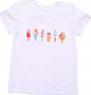 Футболка для девочек Luna Kids Ice cream р.110 белый