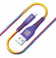 Кабель Luxe Cube Kevlar USB С to USB радуга 1,2 м (9886668686279)