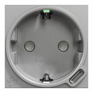 Розетка бытовая с заземлением Schneider Electric Unica New USB тип С 16А 2 модуля 10,5 Вт IP20 алюминий NU301730