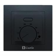Терморегулятор для электрического теплого пола Castle Механический AC308H чорний мат