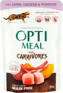 Корм Optimeal Carnivores з ягням і курячим філе в гарбузовому желе 85 г