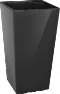 Горщик пластиковий Plastkon ELISE глянцевий квадратний 28,8 л антрацит