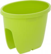 Вазон пластиковий Plastkon Balconia OVI з кріпленням на перила овальний 6 л салатовий