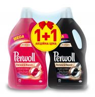 Гель для машинного та ручного прання Perwoll для кольорових речей 3,6 л + гель для темних і чорних речей 3,6 л 2 шт.