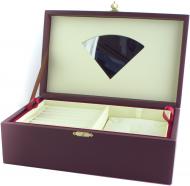 Скринька для прикрас дворівнева Апата бордо/слоновая кость 220x136x75