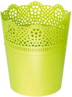 Кашпо пластикове Prosperplast Lace круглий 1 л (78976-389) лайм Кашпо пластикове Prosperplast Lace круглий 1 л (78976-389) лайм