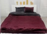 Наволочка велюр Winter Frost 28-0005 +28-0002 Azalea Velvet 40x40 см бордовий/сірий MirSon
