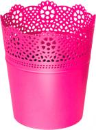 Кашпо пластиковое Prosperplast Lace круглый 2,3 л фуксия (78978-235)