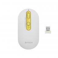 Мышь A4Tech беспроводная бесшумная white/yellow (FG20S (Daisy))
