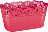 Кашпо пластиковое Prosperplast Lace овальный 2,7 л малиновый (78979-207)
