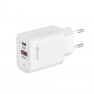 Сетевое зарядное устройство Acclab USB-C+USB-A QC4.0 White (AL-TC452)