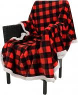 Плед KM Новогодний клетка 100% полиэстер 160x130 см разноцветный