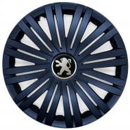 Ковпак для коліс SJS Peugeot 339 R15" 4 шт. чорний (110975)