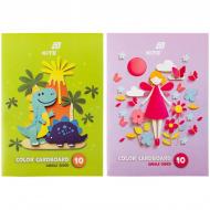 Картон цветной односторонний А4 (10 лист./10 цветов) K26-1255 KITE Картон цветной односторонний А4 (10 лист./10 цветов) K26-1255 KITE