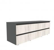 Тумба под ТВ DC STEVE 1400x480x400 мм графит/дуб крафт белый