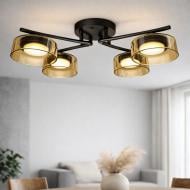 Люстра стельова LIGHT SET DUSHA MS228 4x12 Вт GX53 чорний із бурштиновим