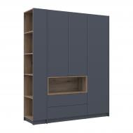 Шкаф для одежды Doros Дэйл 3ДСП с этажеркой 2200х1780х520 мм графит / графит Шкаф для одежды Doros Дэйл 3ДСП с этажеркой 2200х1780х520 мм графит / графит