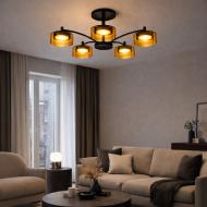 Люстра стельова LIGHT SET DUSHA MS241 5x12 Вт GX53 чорний/бурштин