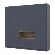 Шкаф для одежды Doros Дэйл 4ДСП с этажеркой 2200х2340х520 мм графит / графит