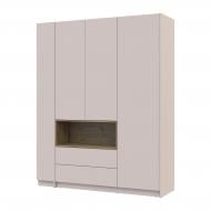Шкаф для одежды Doros Дэйл 3ДСП с этажеркой 2200х1432х520 мм кашемир / кашемир