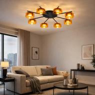 Люстра потолочная LIGHT SET DUSHA MS228 8x12 Вт GX53 черный с янтарным