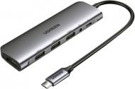 Док-станція UGREEN USB 3.0 Type-C - USB 3.0x3/HDMI/jack 3.5mm/PD CM136 (80132)