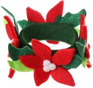 Декорация новогодняя Кольцо для салфеток Пуансетия d8 см