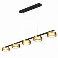 Люстра підвісна LIGHT SET DUSHA MS241-ZD5 5x12 Вт GX53 чорний із бурштиновим