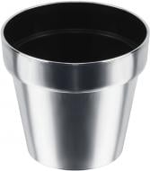 Горшок пластиковый Prosperplast Cube chrome круглый 0,6 л серебристый (71962)