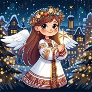 Набір для творчості GoToArt зі стразами на підрамнику 5D Різдвяне янголятко 25x25 см 177323