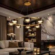 Люстра подвесная LIGHT SET DUSHA MS241 7x12 Вт GX53 золотой/дымчатый